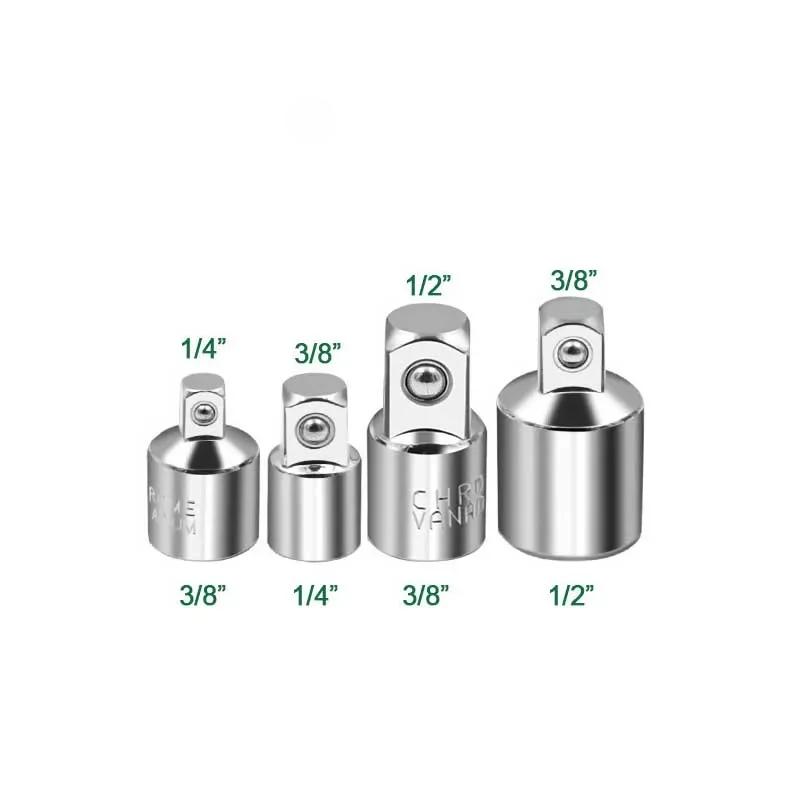 4pc-6pcs Ratchet Wrench Socket Converter Sleeve Head Adapter 1/2 "To 3/8" Fly To 1/4 "Stainless Steel To 1/4" To 1/2 "To 3/8