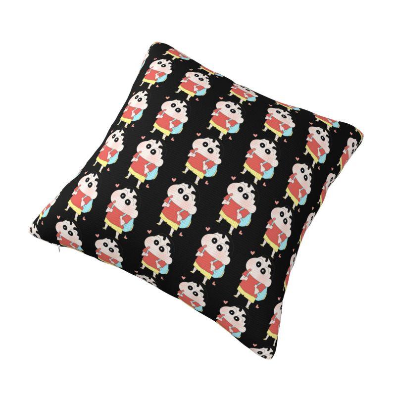 Custom Fashion Crayons Shins Chans Cartoon Cushion Covers 40x40cm Velvet Anime Manga Throw Pillow for Sofa Car Square Pillowcase