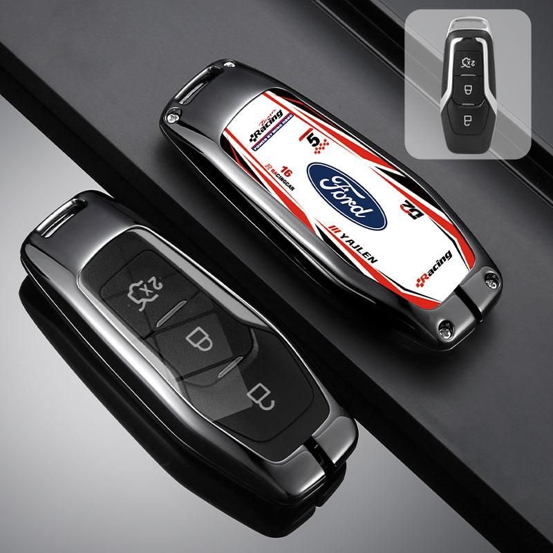 AAAMJ1 Car Key Case Cover Shell Racing Style Design Accessories For Ford Fusion Mondeo Mustang F-150 Explorer Edge 2015 2016 2017 2018