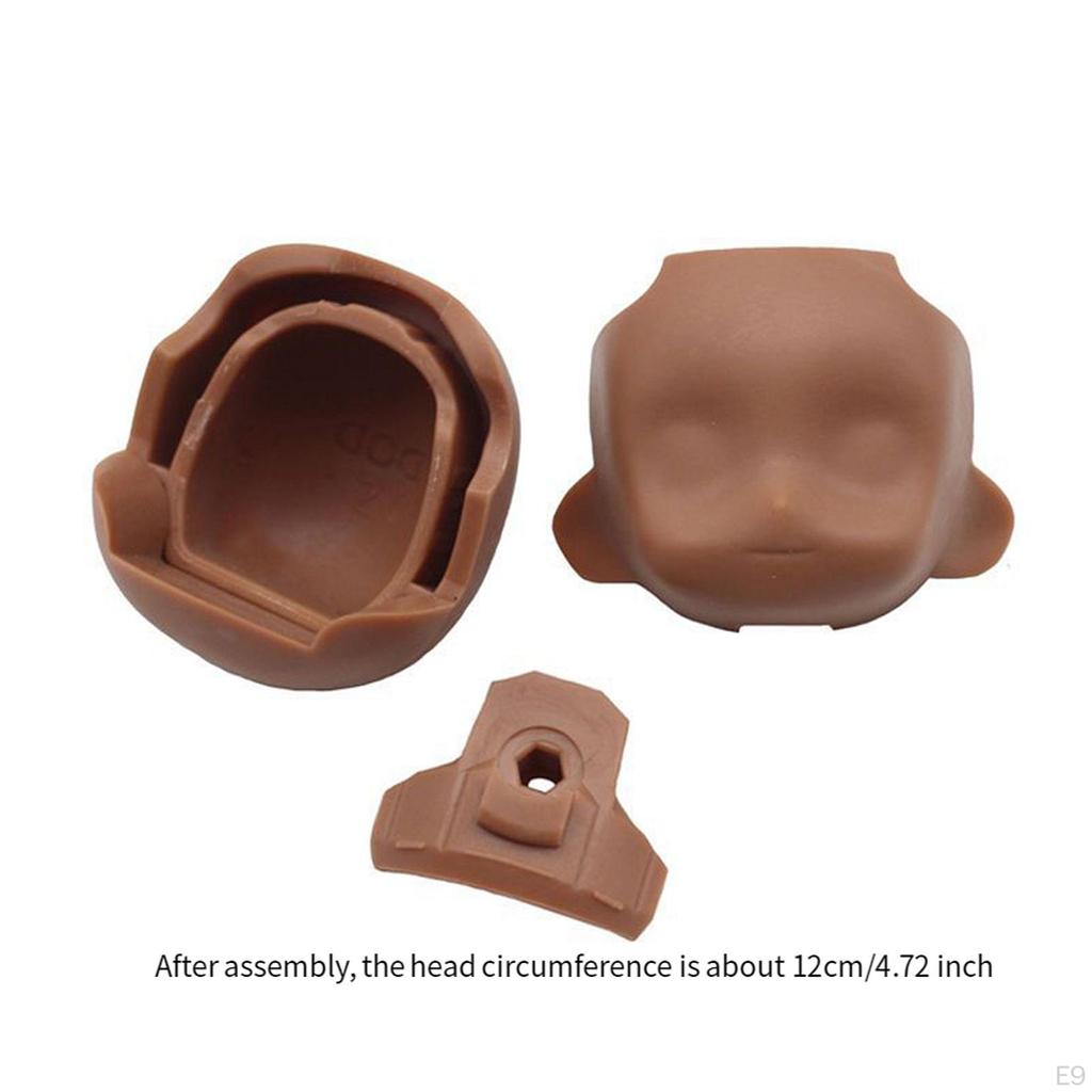 Clay Doll Head Blank Face Back of Set Body Parts Small Decor Stable DIY Unique Vivid