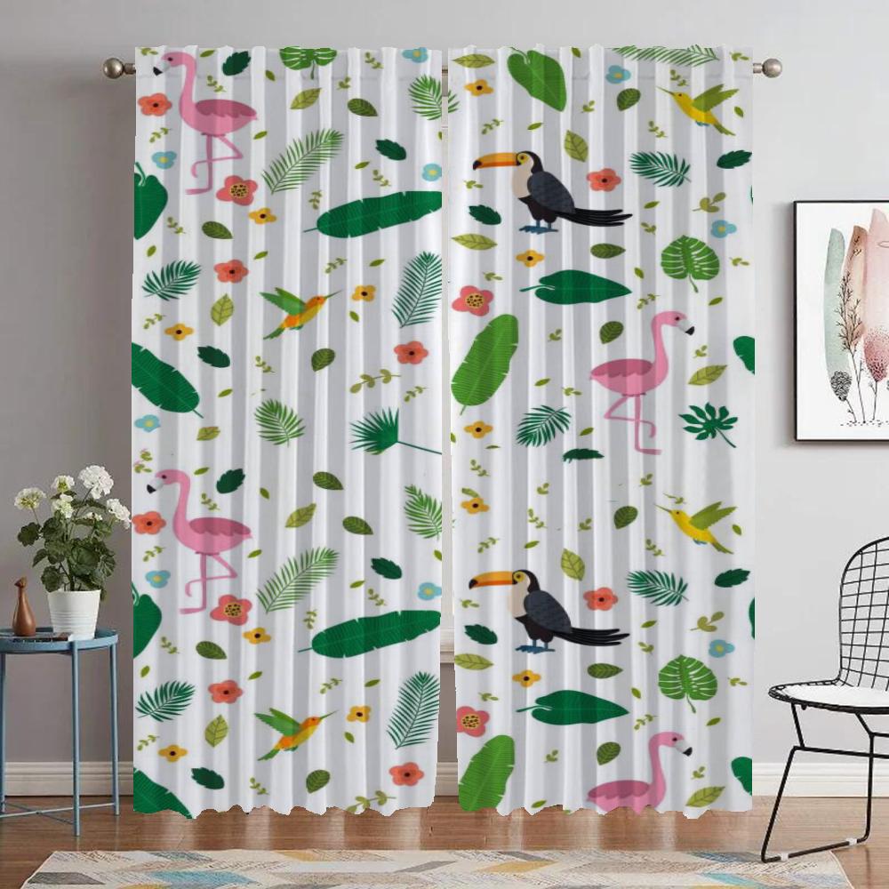 

Фламинго Шторы для гостиной Шторы для комнаты 2 панели Домашний интерьер Шторы Оттенки Хэллоуин Украшение Раздел Кухня W50xH70cmx2pcs-CL