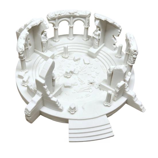 Yousheng Ancient Greek Altar Ruins Statue, Micro Landscape Miniature Model, 3D Printed Architecture Desktop Ornament for Home Office