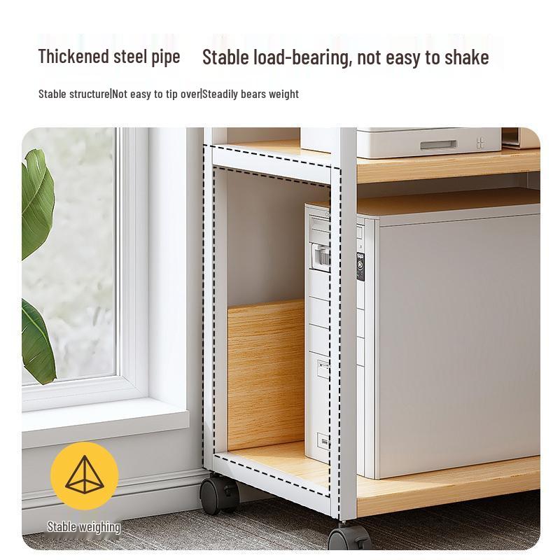 Mobile Multi-Layer Printer & Office Storage Rack with Wheels