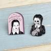 Family Addams Brooch Skull Black Badge Lapel Pin Kids Gifts Xmas
