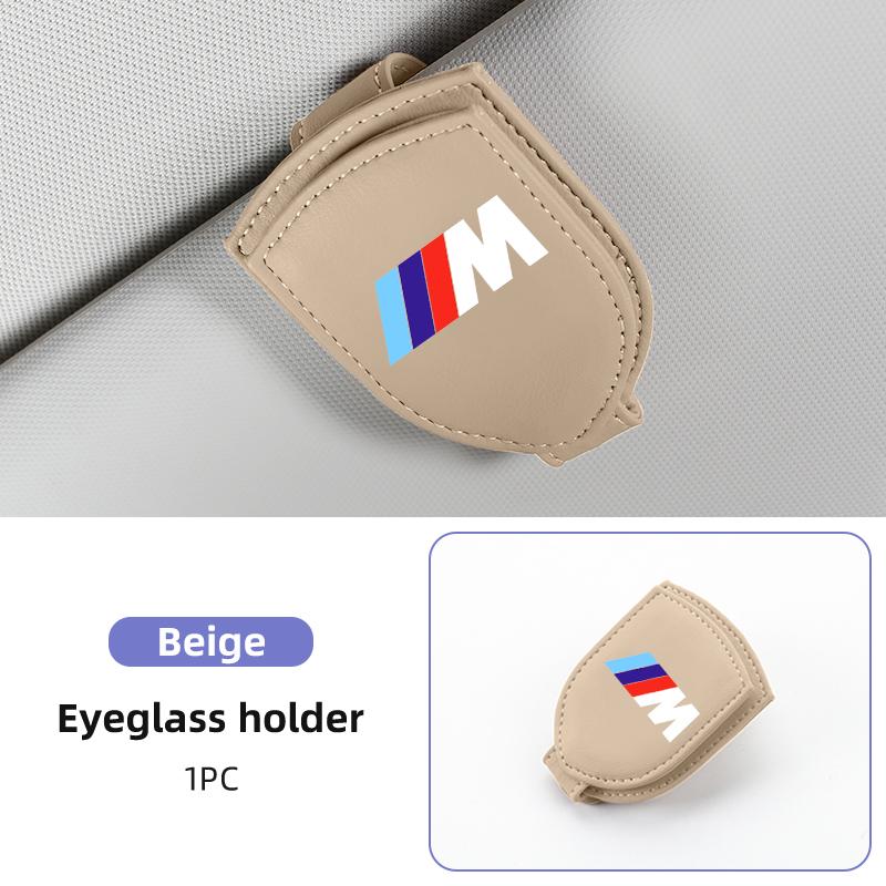 

2025 Hot Car Visor Glasses Holder Nappa Leather Sunglasses Holder Accessories For BMW M X1 X3 X5 X6 X7 E30 E90 M3 E84 E83 F25 E9
