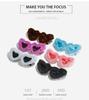 European-American Fashion Irregular Heart-Shaped Sunglasses - Plush, Fluffy, Quirky Love Heart Design (2022)