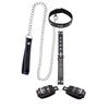 Bondage Restraint Kit Adjustable Collar Wrist Cuffs Durable PU Leather Fetish Play Set for Adult Couples