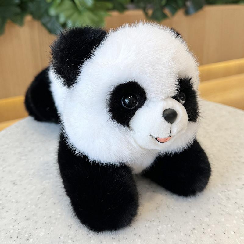 Cute Panda Plush Toy Stuffed Animal Doll Realistic Gift For Girlfriend 23cm