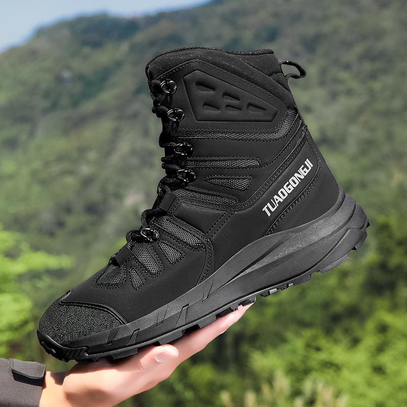 Fashion New Outdoor Mens Ultra-light Mid-Calf Boots Wear-resistant High-top Shoes Desert Mountaineering Boots Versatile Male Ankle Botas
