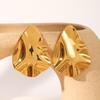 Europäische und amerikanische 18k vergoldete unregelmäßige Edelstahl-Ohrstecker - Leichter Luxus Titan Übertreibter Schmuck
