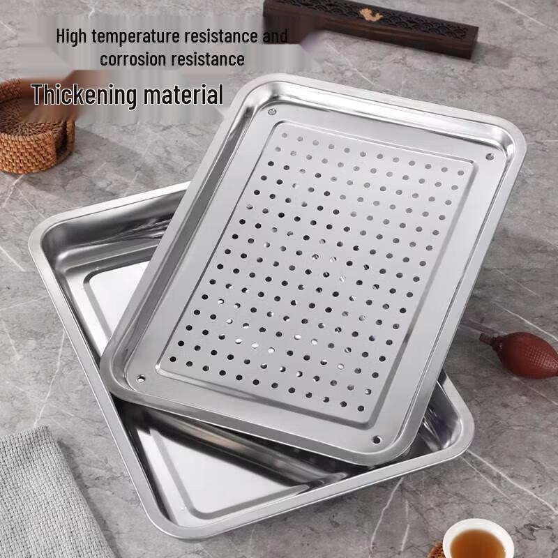 Stainless Steel Draining Tea Tray