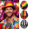 New Rainbow Rainbow Top Hat Colorful Lightweight Party Costume Hat Striped Clown Hat Stage Performance
