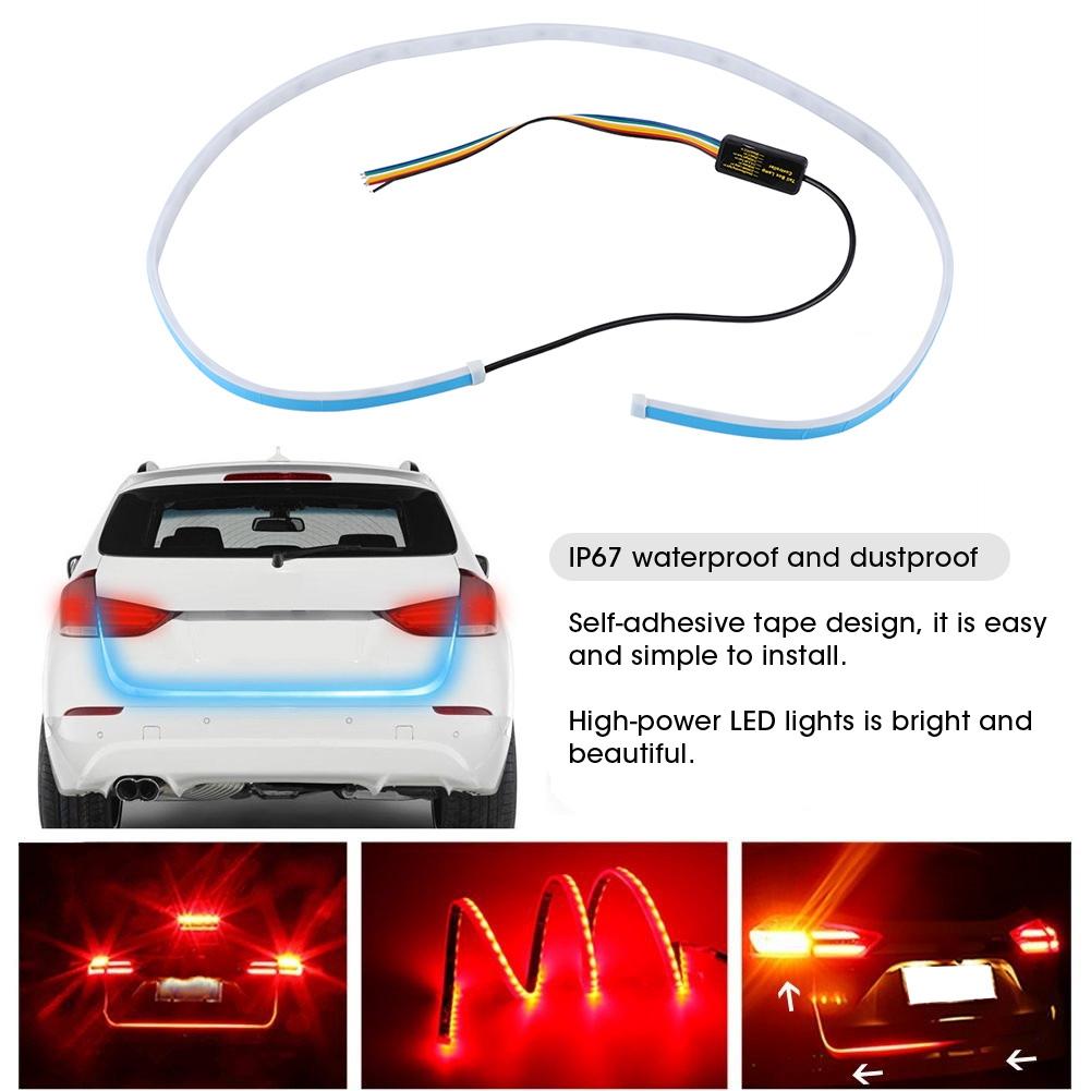 47in 12V Universal RGB Flowing LED Car Tail Trunk Tailgate Strip Light Brake Driving Turn Signal