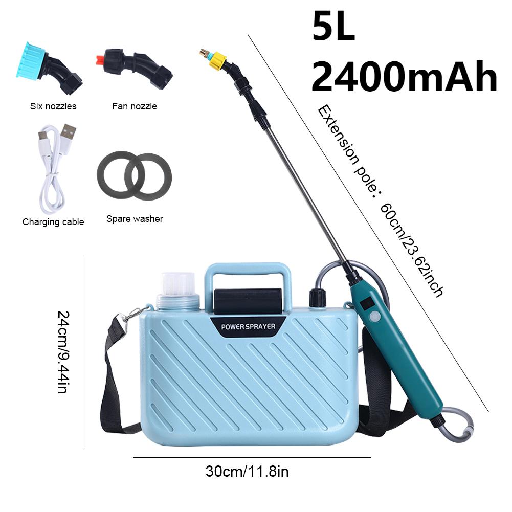 Shoulder Style Electric Sprayer 5L Watering Can With Spray Gun Automatic Garden Plant Mister USB Rechargeable Irrigation Tool