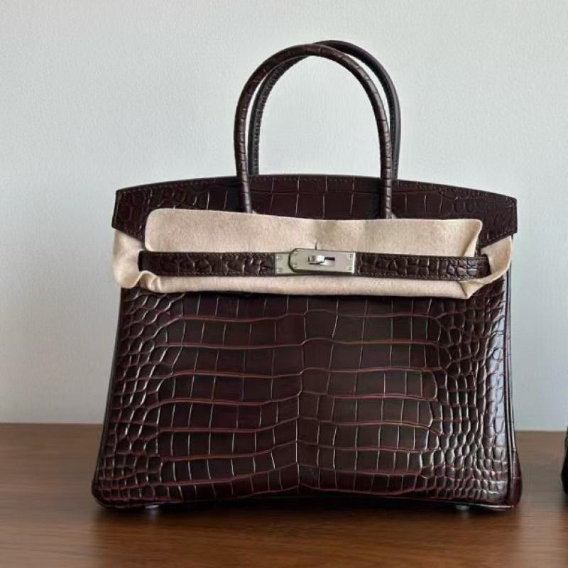 Foggy Crocodile Pattern Platinum Inner Seam Steel Hardware High-quality Dukpu Motorcycle Hand-held Fashionable Women's Bag Light Luxury
