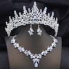 Elegant Bridal Jewelry Sets Princess 3 Pcs Tiaras and Necklace Earrings for Party Prom Birthday Wedding Hair Accessories