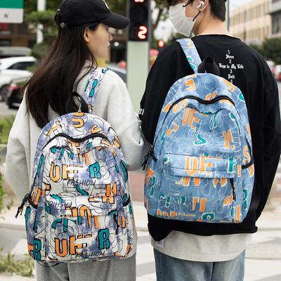 College Style Personality Large Capacity Graffiti New Fashion Personality Trend Lightweight Shoulder Book Backpack