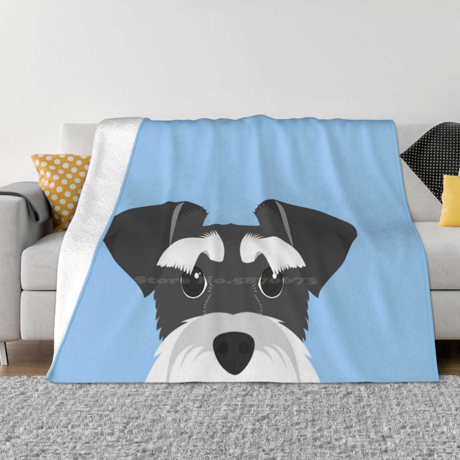 

Schnauzer Dog Portrait Fashion Soft Warm Flannel Blanket Schnauzer Dog Portrait Cute Funny Breed Grey Pet Puppy Friend Animal 30x40in