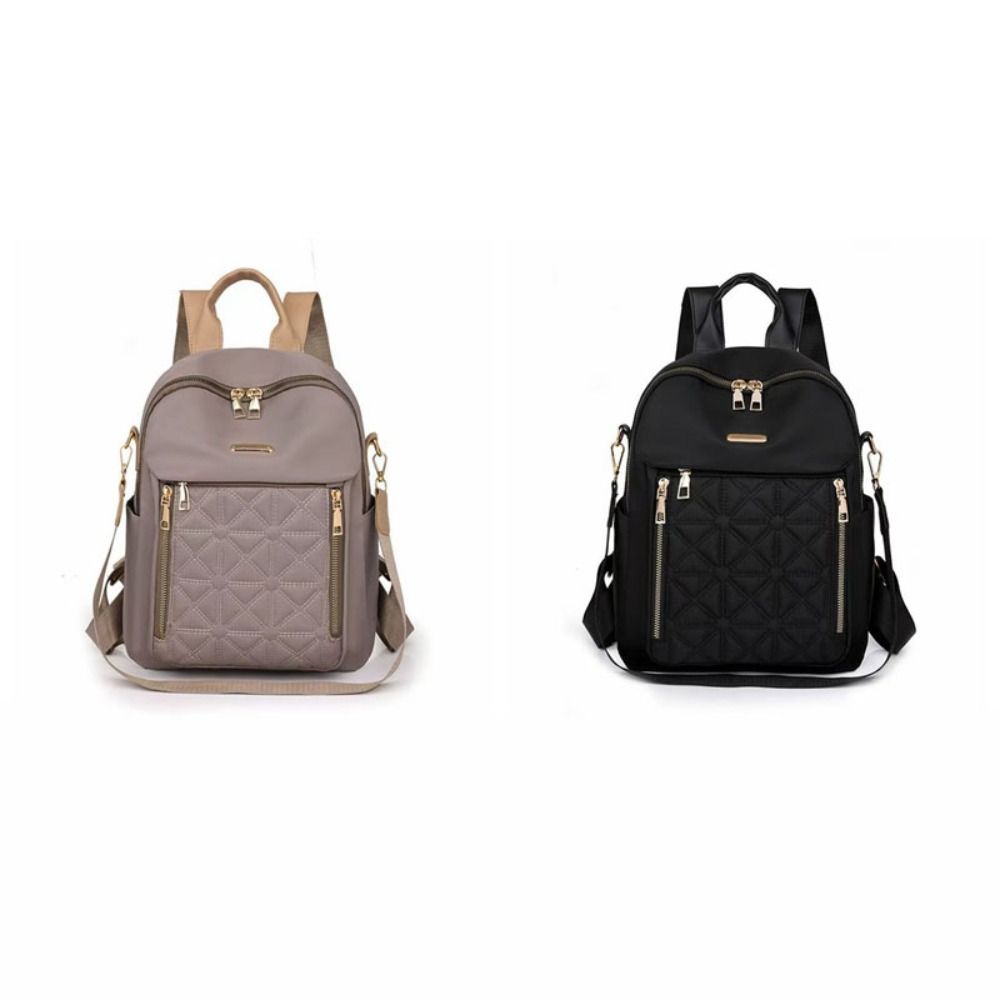 Multi-functional Solid Color Shoulder Bag Oxford Cloth Retro Backpack Simple Luxury Backpack  Lady