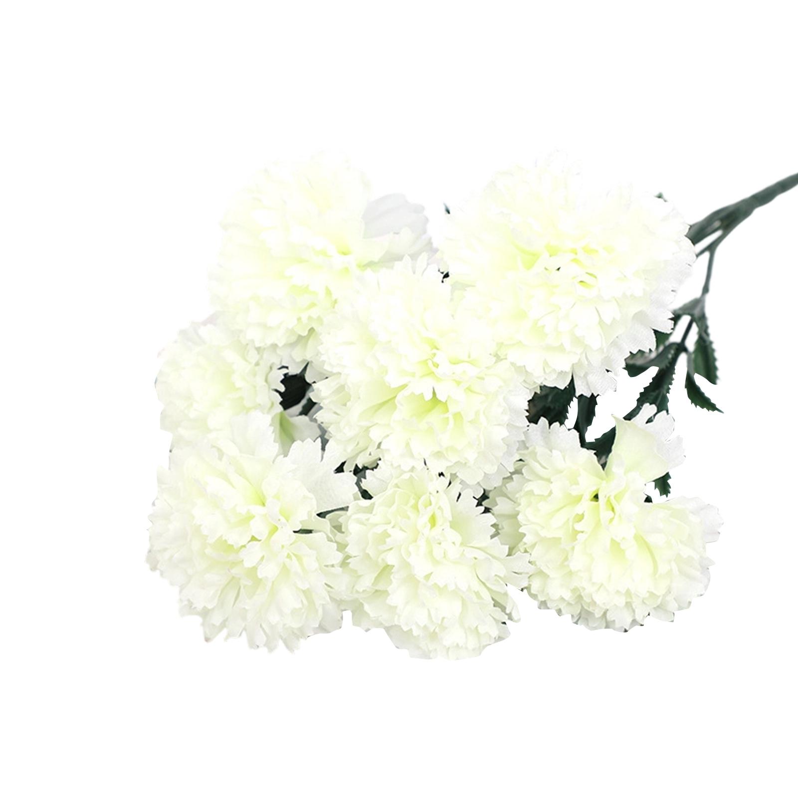 

Artificial Carnation Flowers Bouquet Realistic Silk Material Lifelike Floral Arrangement for Home Office Decoration One Size белый