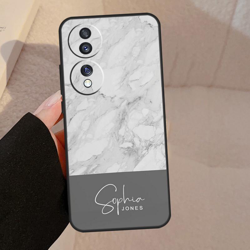 Personalised Signature Surname Marble For Honor 90 70 Lite Magic 5 Pro 8X 9X Phone Case For Honor X8a X9a X7a X6a X9 X7 X8 X9b