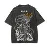 Mahoraga Jujutsu Kaisen Printed Tshirt Mens and Womens Washed Tshirt High Quality Vintage Cotton Tshirt Harajuku Tops