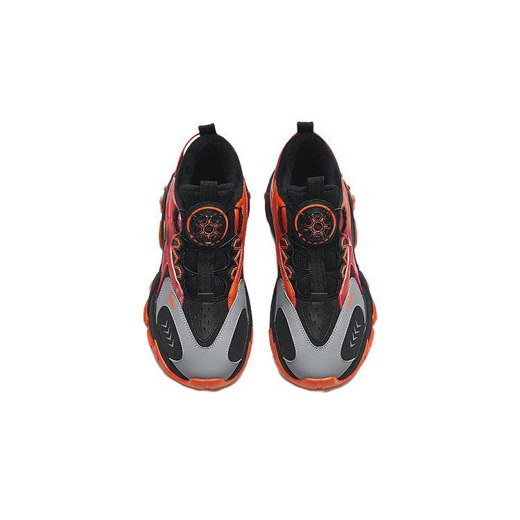 Anta Fleece Lined Warm Sports Casual Shoes Kids Sneakers Black Orange Gray 312146923A-1