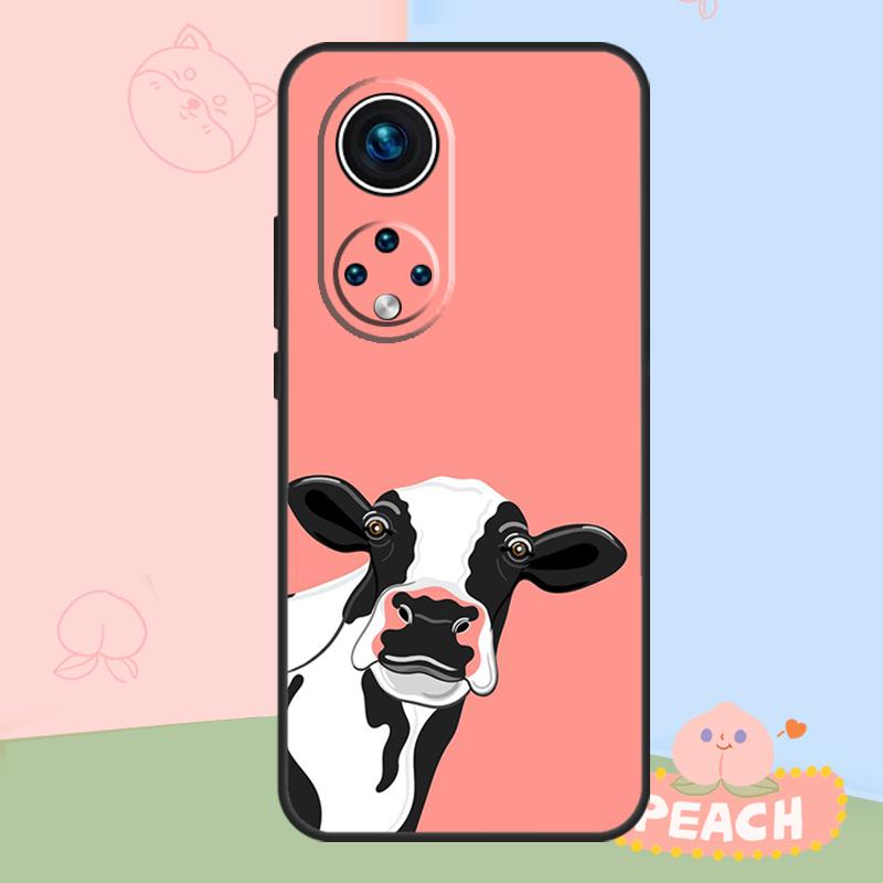 Cute Cartoon Cow Case For Honor Magic 5 6 7 8 Lite Honor 400 Pro 200 50 70 90 X8c X9a X9b X9c X9d Win RT Cover