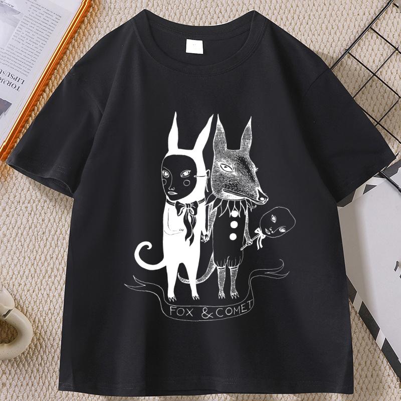 

Funny Creatures Printed T Shirt Animal Fox T-shirts Cotton Short Sleeve Tshirt Casual Round Neck Printed Tshirt Male Clothes ... S разноцветный