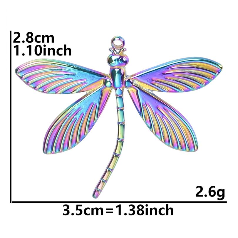Fashion Rainbow Color Stainless Steel Butterfly Charms For Jewelry Making Supplies Animal Pendant Charm Bee Wolf Insect Findings