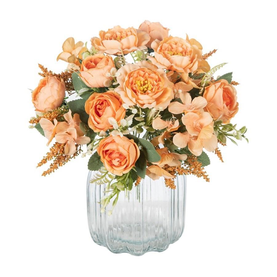 Artificial Flowers White Silk Hydrangea Peony Wedding Party Flower Bundle Home Vase Decorative Props Festival Scrapbook Ornament