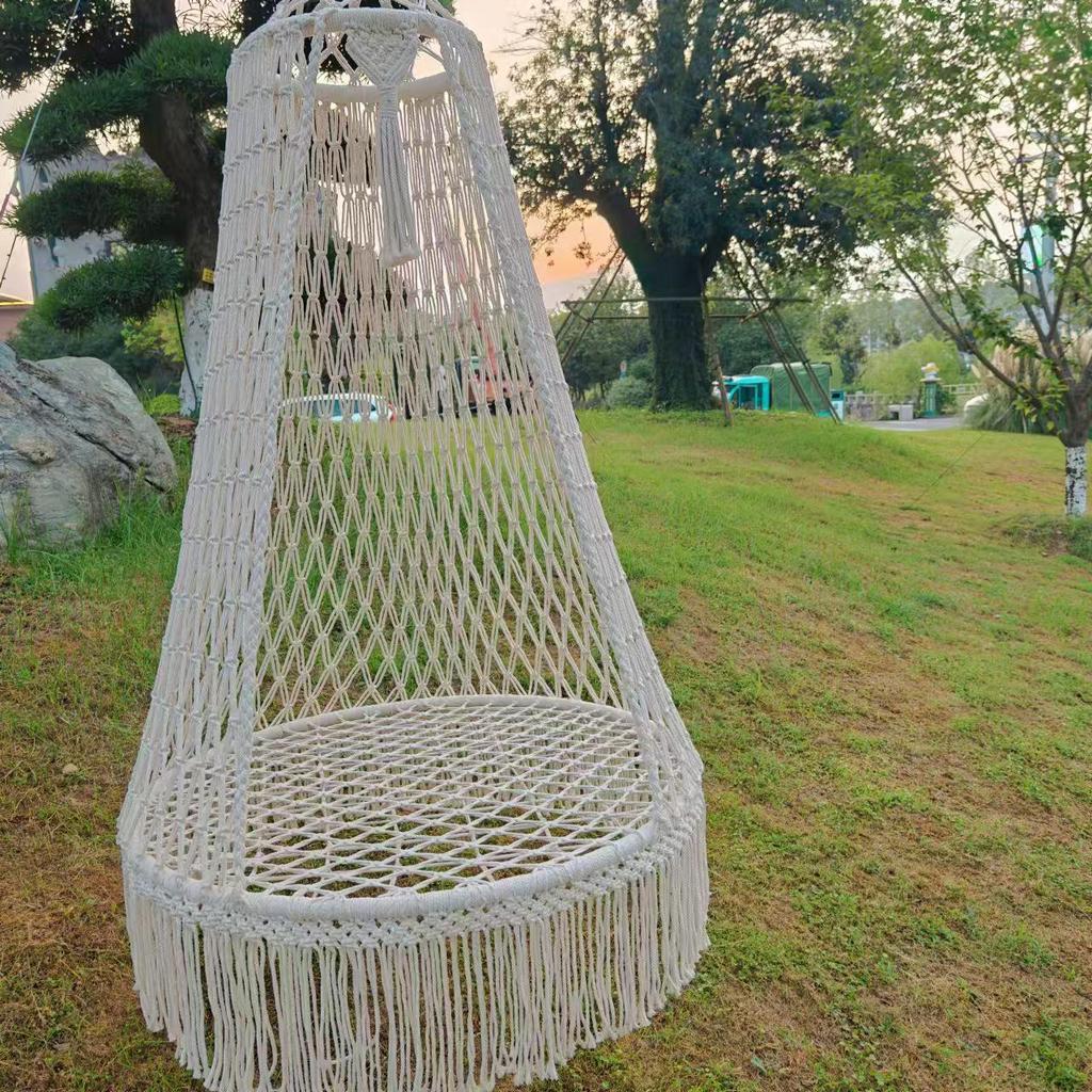Bohemian Hand-Woven Tassel Hammock Chair for Indoor/Outdoor Camping