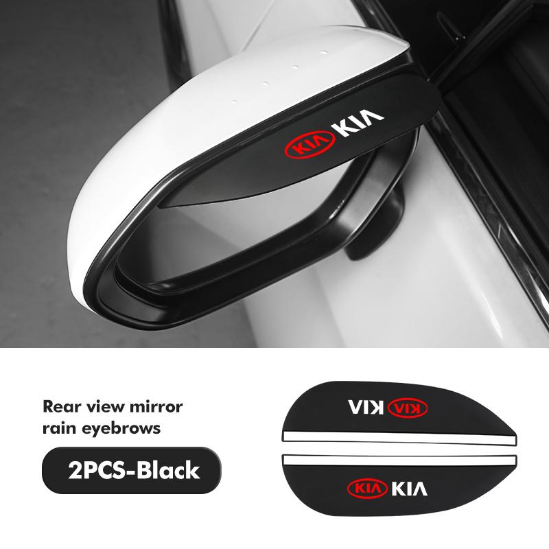 

For KIA 2pcs Car Rain Eyebrow Rearview Mirror Visor Shade Rain Cover Rear View Accessories Cerato Proceed Stonic Picanto Sorento
