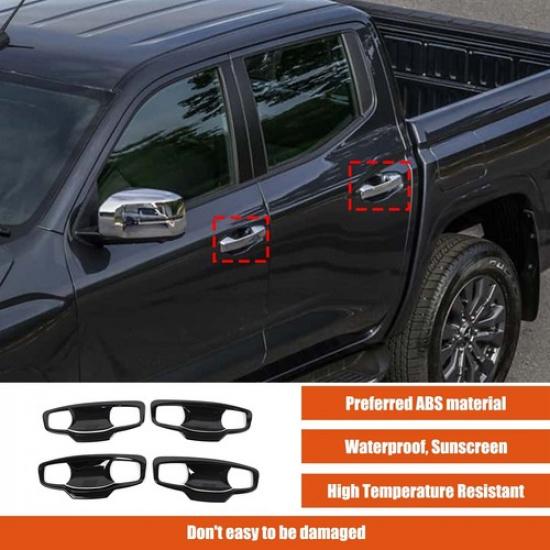ABS Glossy Black Door Bowl Sticker Trim Cover For Mitsubishi L200 Triton 2024-25