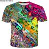 Men's T-shirts Colorful Trippy 3D Printed Shirts Summer Fashion Psychedelic Elephant T-shirts Hip-hop Prints Shirt