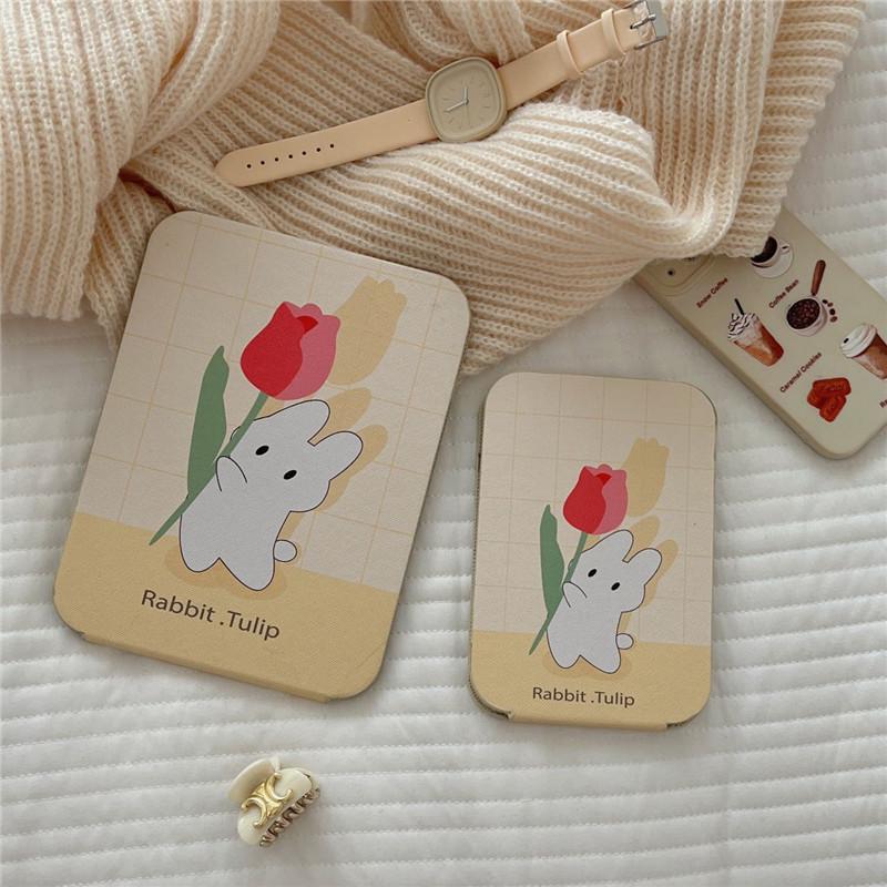 Portable Girly Floral Folding Makeup Mirror for Travel & Dormitory