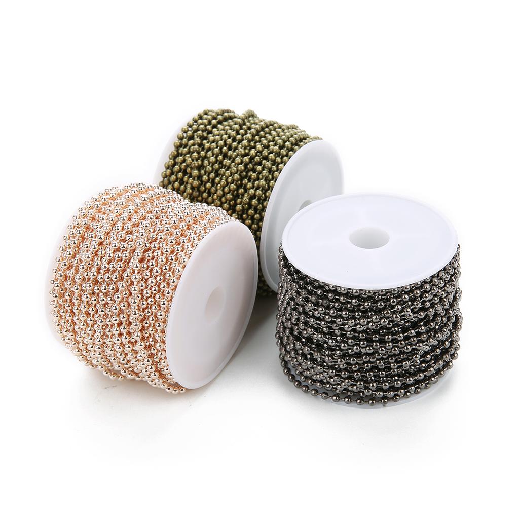 10yards/lot 1.5/2/2.4mm Iron Ball Bead Link Chains Necklace Chain Accessories For DIY Jewelry Findings Supplies Jewelry Making