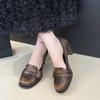 Slip-on Single Shoes Autumn New Square Toe Shallow Mouth Metal Buckle Anti-slip Wear-resistant High Heels