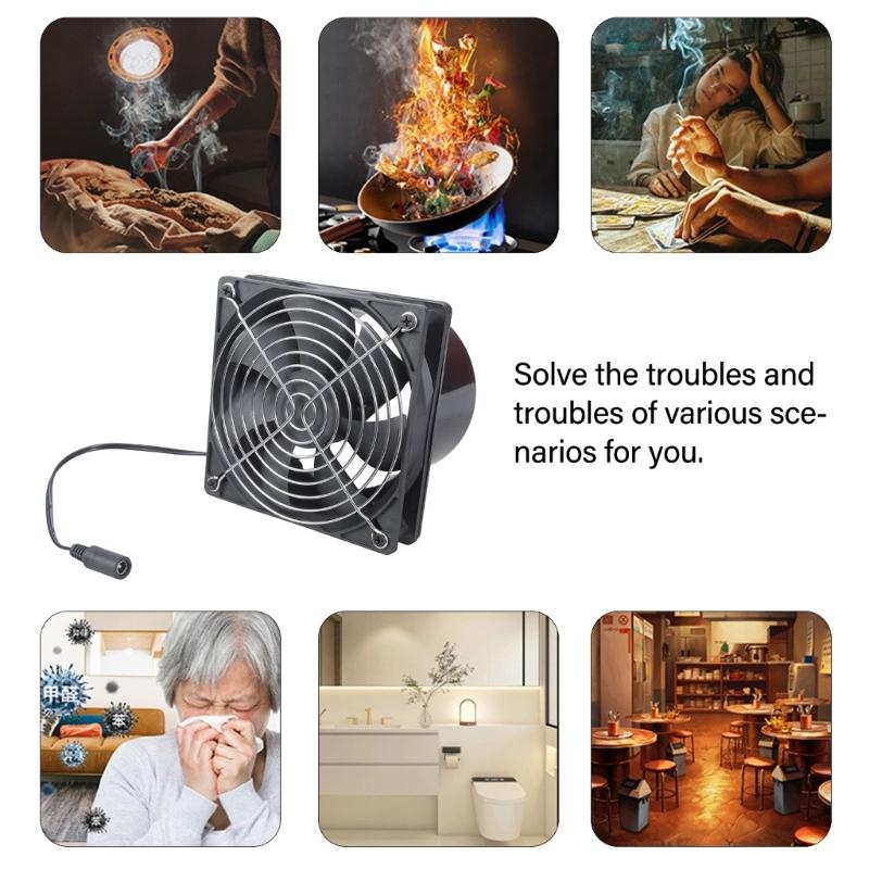 Heavy Duty 12V Flow Fan 4W 65CFM Airflows For Greenhouse Ventilation Bathroom Dryer Boosts And Mobile Home Use