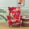 Spandex Stretch Wing Chair Cover Floral Printed High Back Armchair Covers Elastic Relax Sofa Slipcovers with Seat Cushion Cover