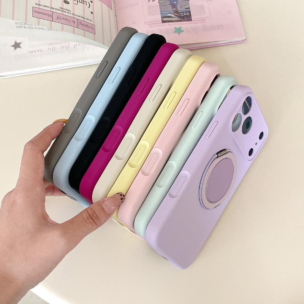For iPhone 17 Pro Case 360 Rotating Kickstand Precision Cutout Liquid Silicone Phone Cover