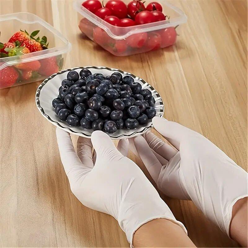 20/50/100PCS Disposable White Nitrile Gloves Household Cleaning Gloves Kitchen Cooking Tattoo Pet Tools Waterproof Latex Free