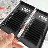 Private Label Synthetic Hair Natural Lash Tray Matte Dark Black Russian Volume 0.03 05 Individual Extensions