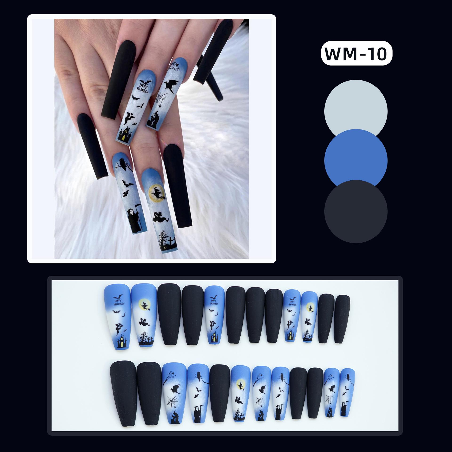 

24 шт./компл. Quick Nial Хэллоуин супер длинный паук носить наклейки для ногтей готовый маникюр