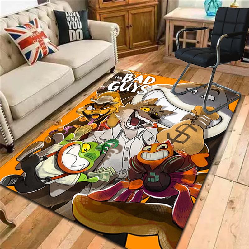 The Bad Guys Theme Rug Floor Mat for Living Room or Bedroom Soft and Comfortable Carpet a Gift for Birthday and Holiday.