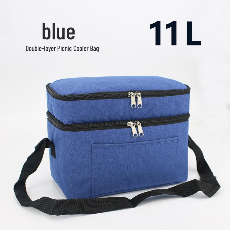 

Double Layer Insulated Picnic Bag for Two with Cutlery and Shoulder Strap