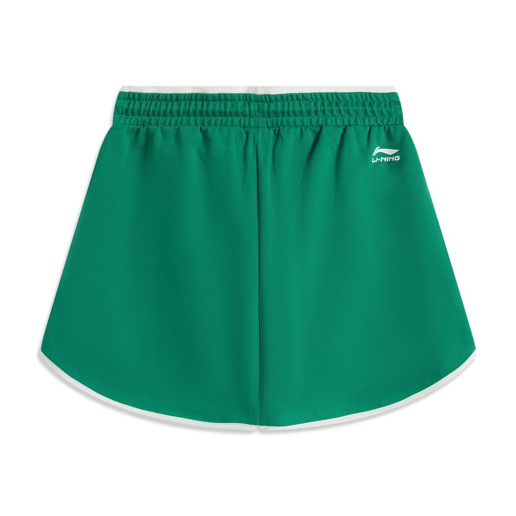 Li-Ning Sports Lifestyle Series Color Block Mid-Rise Drawstring Comfortable Breathable Versatile Straight Leg Casual Shorts Women shorts AKSV296-7