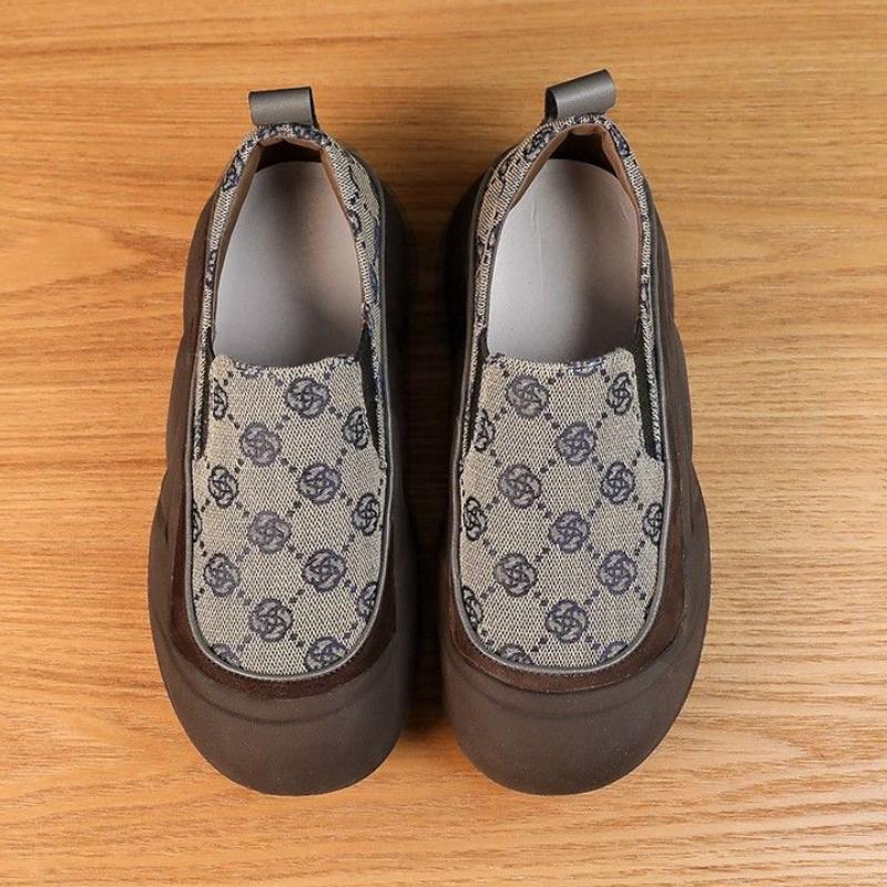 Fashion Comfortable Casual Slip On Ladies Footwear Sale Women's High On Platform Canvas Shoes Spring Autumn Fashion 2025 Vulcanized Shoe