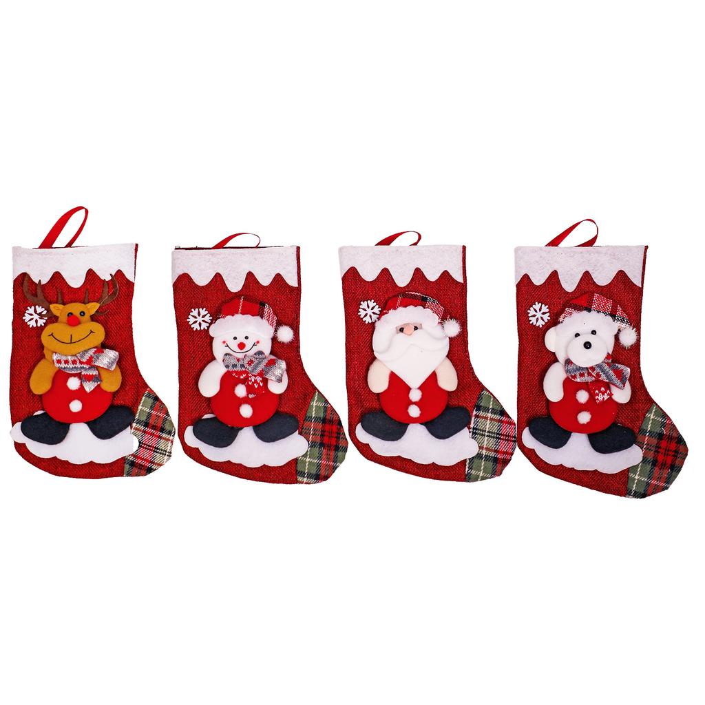 Christmas Decorations Three-dimensional Doll Linen Christmas Decorative Stockings Christmas Tree Pendant Wall Decoration