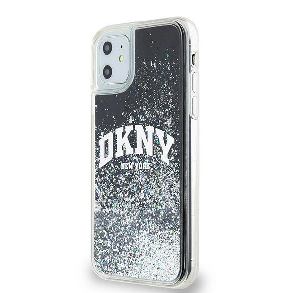 Dkny Dkhcn61Lbnaek Iphone 11 / Xr 6.1Czarny/Black Twarde Etui Płynny Brokat Duże Logo